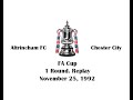 FA Cup 1992-1993. 1 Round. Replay. Altrincham FC - Chester City - 2:0. Highlights.